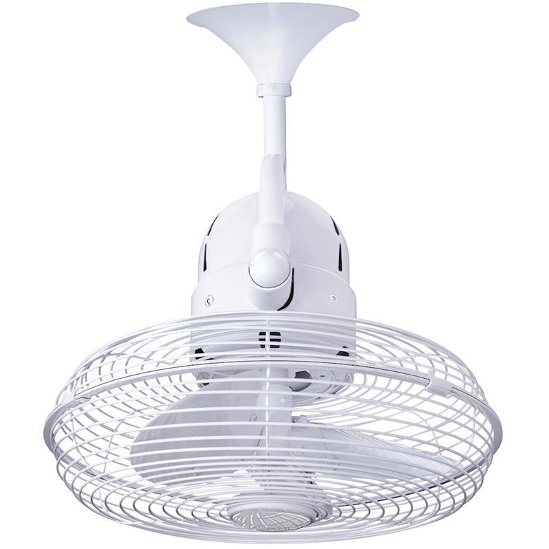 Matthews Fans Kaye 13in 3-Blade Oscillating Wall Fan | Gloss White Cast Aluminum | Covered Patio & Sunroom | 13 x 13 in | Model KC-WH