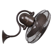 Matthews Fan Laura 16in Wall Fan | Textured Bronze Cast Aluminum and Steel | Bedroom & Covered Patio | 16 x 14.5 in | Model LL-TB