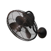 Matthews Fan Laura 16in Wall Fan | Textured Bronze Cast Aluminum and Steel | Bedroom & Covered Patio | 16 x 14.5 in | Model LL-TB