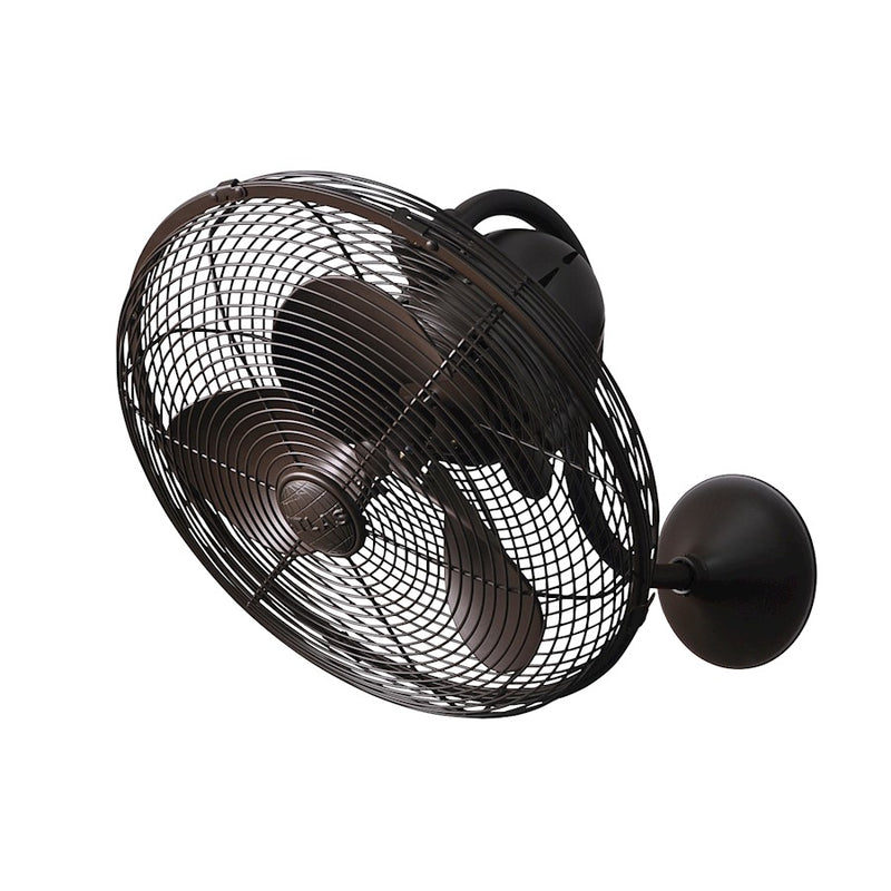 Matthews Fan Laura 16in Wall Fan | Textured Bronze Cast Aluminum and Steel | Bedroom & Covered Patio | 16 x 14.5 in | Model LL-TB