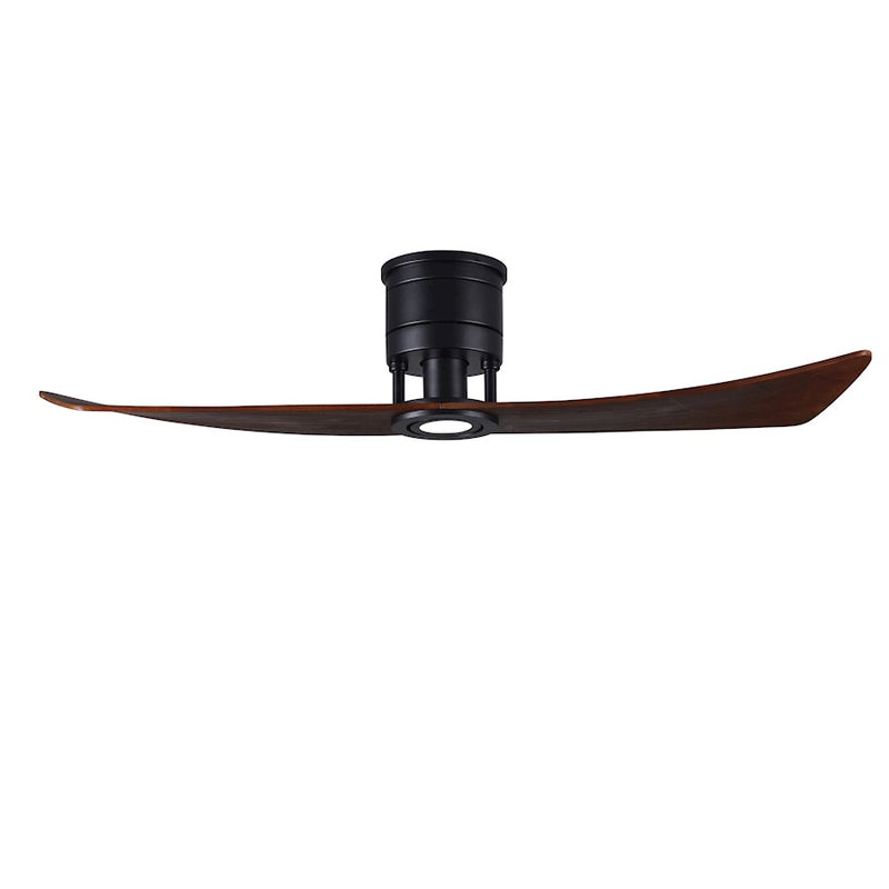 Matthews Fans Lindsay 52in 1-Light LED Ceiling Fan | Matte Black and Walnut Solid Wood Blades | Living Room & Bedroom | Model LW-BK-WA