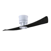 Matthews Fans Lindsay 52in 1-Light LED Ceiling Fan | Matte White and Matte Black Solid Wood Blades | Living Room & Bedroom | Model LW-MWH-BK