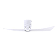 Matthews Fans Lindsay 52in 1-Light LED Ceiling Fan | Contemporary Matte White and White Solid Wood Blades | Bedroom & Living Room | Model LW-MWH-MWH