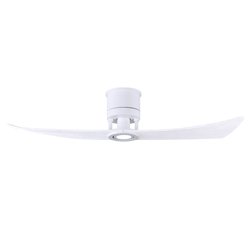 Matthews Fans Lindsay 52in 1-Light LED Ceiling Fan | Contemporary Matte White and White Solid Wood Blades | Bedroom & Living Room | Model LW-MWH-MWH