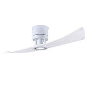 Matthews Fans Lindsay 52in 1-Light LED Ceiling Fan | Contemporary Matte White and White Solid Wood Blades | Bedroom & Living Room | Model LW-MWH-MWH