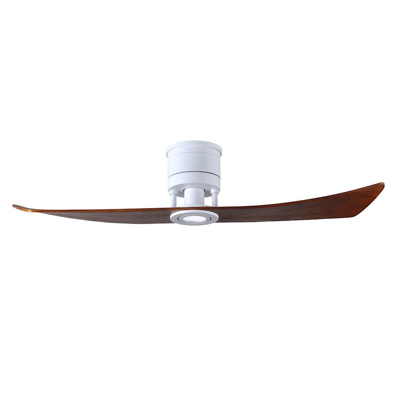 Matthews Fans Lindsay 52in 1-Light LED Ceiling Fan | Contemporary Matte White and Walnut Solid Wood Blades | Bedroom & Living Room | Model LW-MWH-WA