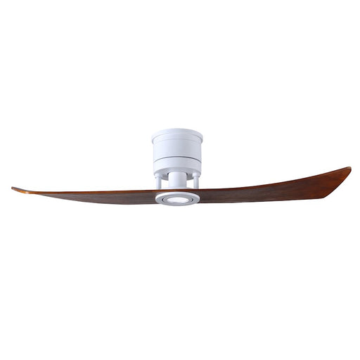 Matthews Fans Lindsay 52in 1-Light LED Ceiling Fan | Contemporary Matte White and Walnut Solid Wood Blades | Bedroom & Living Room | Model LW-MWH-WA