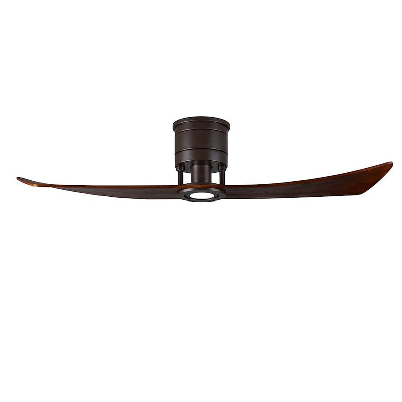 Matthews Fans Lindsay 52in 2-Blade LED Ceiling Fan | Textured Bronze and Walnut Solid Wood | Bedroom & Living Room | 52 x 52 x 10 in | Model LW-TB-WA