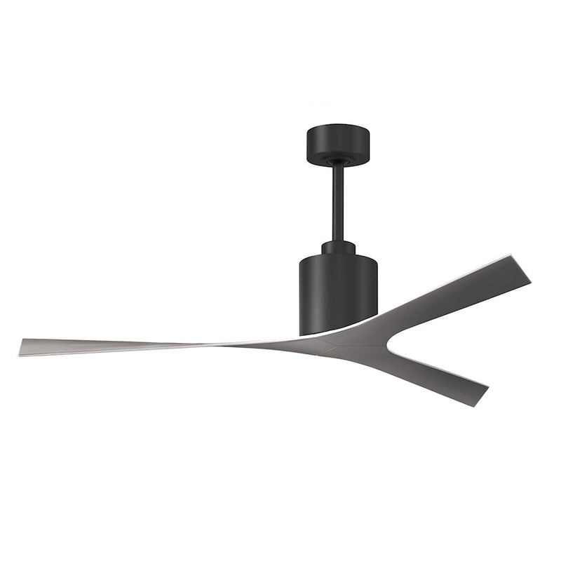 Matthews Fans Molly 56in 3-Blade Ceiling Fan | Contemporary Brushed Nickel & Matte Black | Great Rooms & Open Living | Model MK-BK-BN