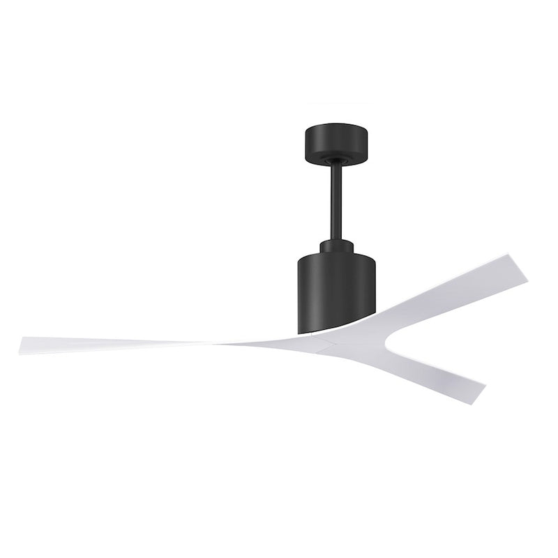 Matthews Fans Molly 56in 3-Blade Ceiling Fan | Contemporary Gloss White and Matte Black | Great Rooms & Open-Concept Living | Model MK-BK-WH