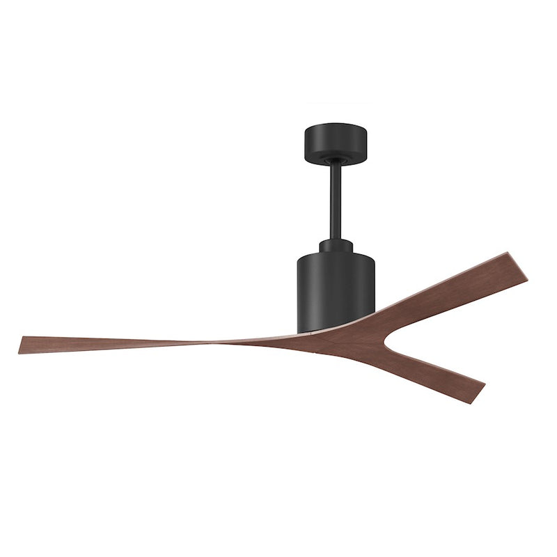 Matthews Fans Molly 56in 3-Blade Ceiling Fan | Contemporary Walnut Tone and Matte Black | Great Rooms & Open-Concept Living | Model MK-BK-WN
