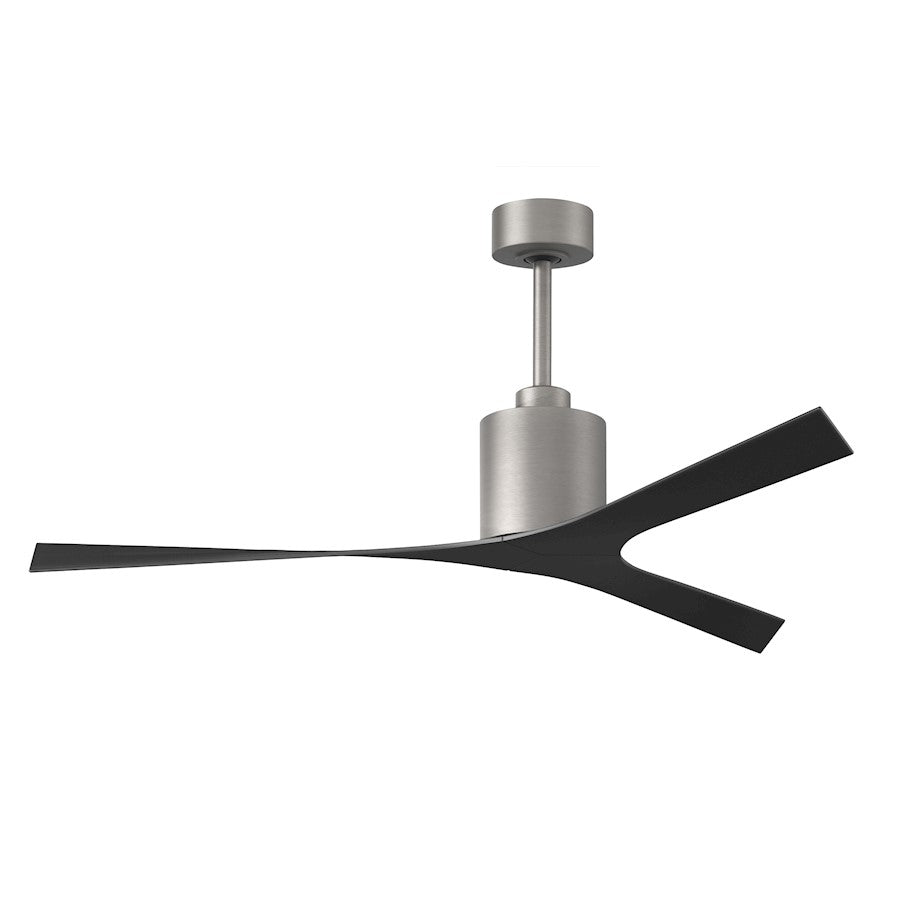 Matthews Fan Company Molly 3 Blade Ceiling Fan, Matte Black/Nickel - MK-BN-BK