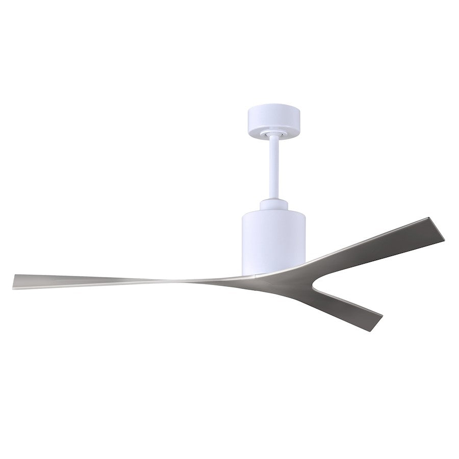 Matthews Fan Company Molly 3 Blade Ceiling Fan, Nickel/Gloss White - MK-WH-BN