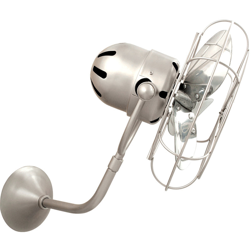 Matthews Fan Company Michelle Parede 19in Directional Wall Fan | Brushed Nickel Metal | Bedroom & Home Office | 13 x 20 x 16 in | Model MP-BN-MTL