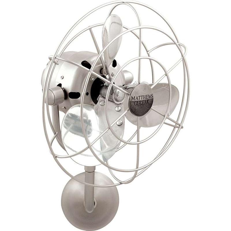 Matthews Fan Company Michelle Parede 19in Directional Wall Fan | Brushed Brass Metal | Indoor & Covered Patio | 13 x 20 x 16 in | Model MP-BRBR-MTL