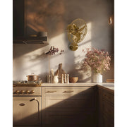 Matthews Fan Company Michelle Parede 19in Directional Wall Fan | Polished Brass Metal | Indoor & Outdoor Damp Locations | Model MP-PB-MTL