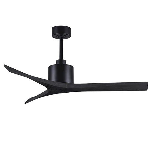 Matthews Fans Mollywood 52in 3-Blade Ceiling Fan | Contemporary Matte Black and Matte Black Solid Wood | Living Room & Bedroom | Model MW-BK-BK-52