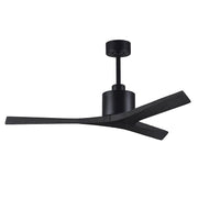 Matthews Fans Mollywood 52in 3-Blade Ceiling Fan | Contemporary Matte Black and Matte Black Solid Wood | Living Room & Bedroom | Model MW-BK-BK-52