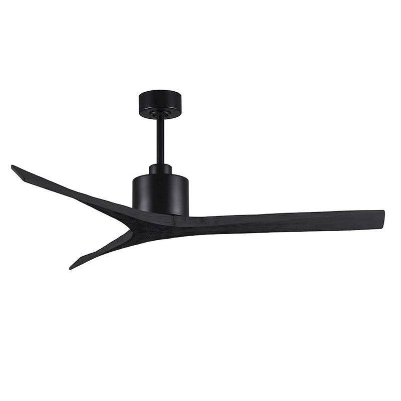 Matthews Fans Mollywood 60in 3-Blade Ceiling Fan | Contemporary Matte Black and Matte Black Solid Wood | Living Room & Great Room | Model MW-BK-BK-60