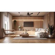 Matthews Fans Mollywood 60in 3-Blade Ceiling Fan | Contemporary Matte Black and Matte Black Solid Wood | Living Room & Great Room | Model MW-BK-BK-60