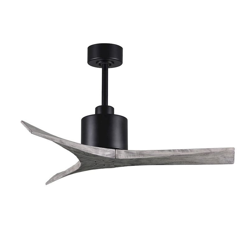 Matthews Fans Mollywood 42in 3-Blade Ceiling Fan | Contemporary Matte Black and Barnwood Solid Wood | Bedroom & Home Office | Model MW-BK-BW-42