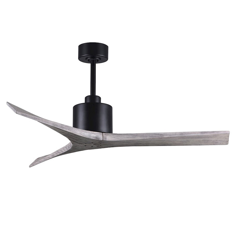 Matthews Fans Mollywood 52in 3-Blade Ceiling Fan | Contemporary Matte Black and Barnwood Solid Wood | Living Room & Bedroom | Model MW-BK-BW-52