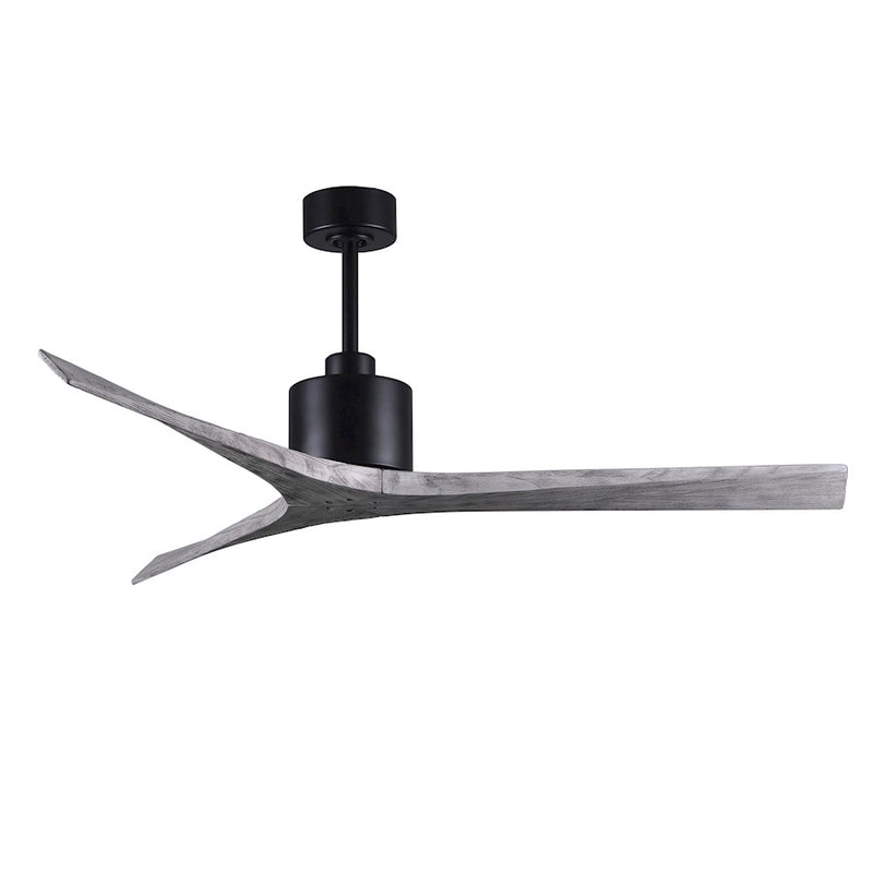 Matthews Fans Mollywood 60in 3-Blade Ceiling Fan | Contemporary Matte Black and Barnwood Solid Wood Blades | Living Room | Model MW-BK-BW-60