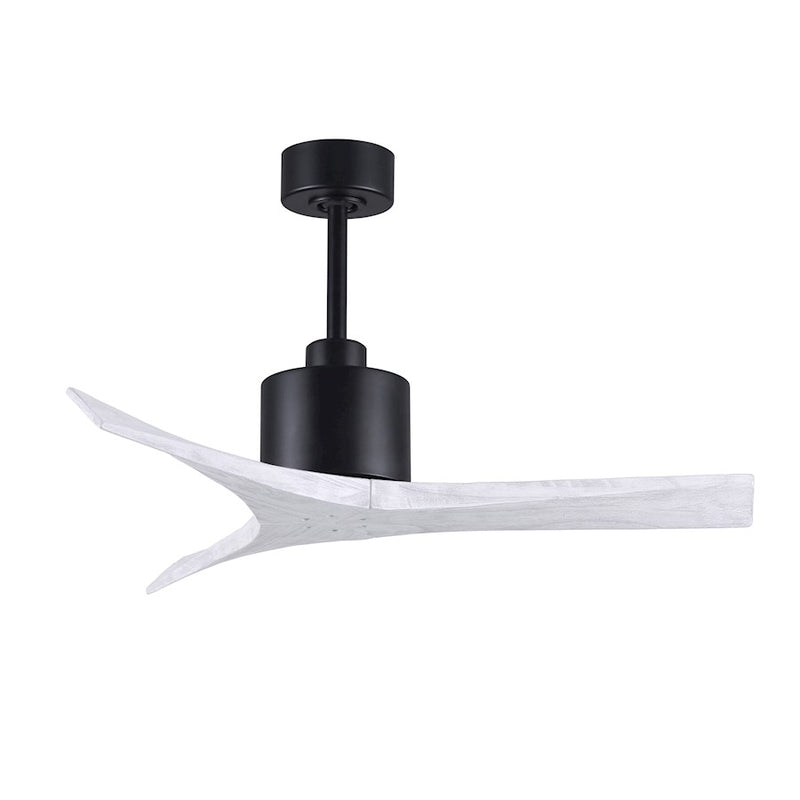 Matthews Fans Mollywood 42in 3-Blade Ceiling Fan | Contemporary Matte Black and Matte White Solid Wood Blades | Bedroom & Office | Model MW-BK-MWH-42