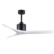 Matthews Fans Mollywood 52in 3-Blade Ceiling Fan | Contemporary Matte Black and Matte White Solid Wood Blades | Living Room | Model MW-BK-MWH-52