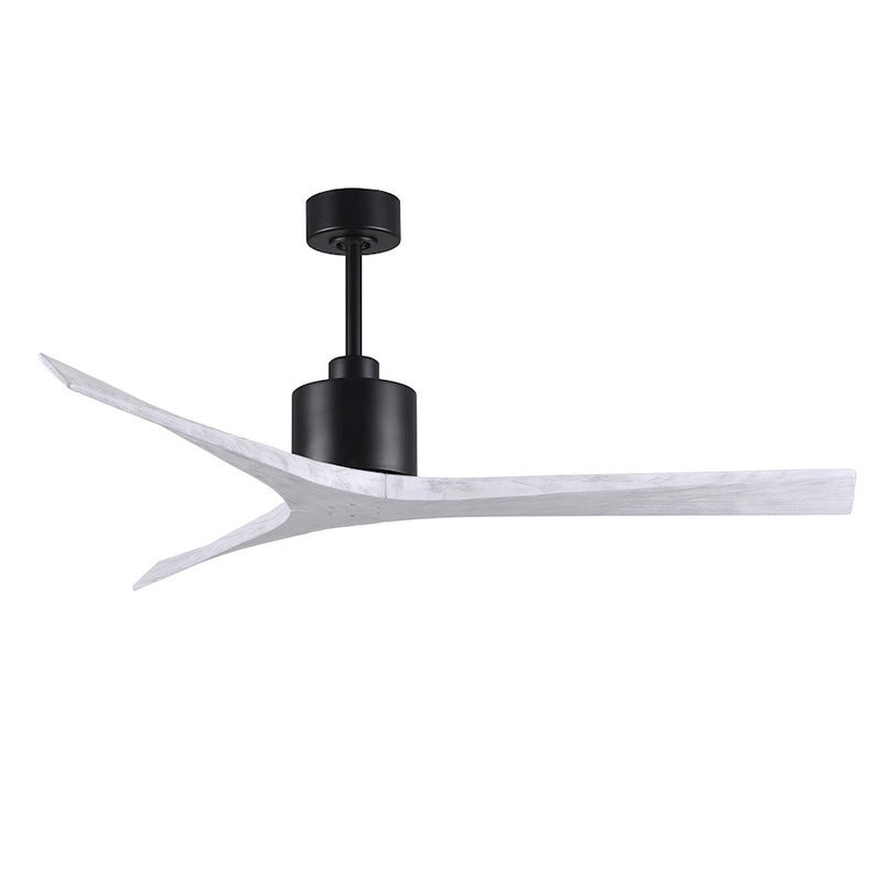 Matthews Fans Mollywood 60in 3-Blade Ceiling Fan | Contemporary Matte Black and Matte White Solid Wood Blades | Living Room | Model MW-BK-MWH-60