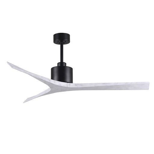Matthews Fans Mollywood 60in 3-Blade Ceiling Fan | Contemporary Matte Black and Matte White Solid Wood Blades | Living Room | Model MW-BK-MWH-60