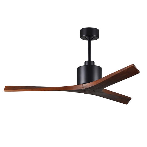 Matthews Fans Mollywood 52in 3-Blade Ceiling Fan | Contemporary Matte Black and Walnut Solid Wood Blades | Bedroom & Living Room | Model MW-BK-WA-52
