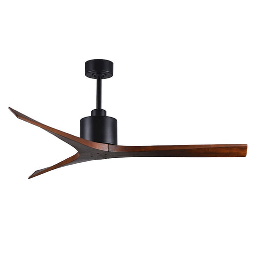 Matthews Fans Mollywood 60in 3-Blade Ceiling Fan | Contemporary Matte Black and Walnut Solid Wood Blades | Bedroom & Living Room | Model MW-BK-WA-60