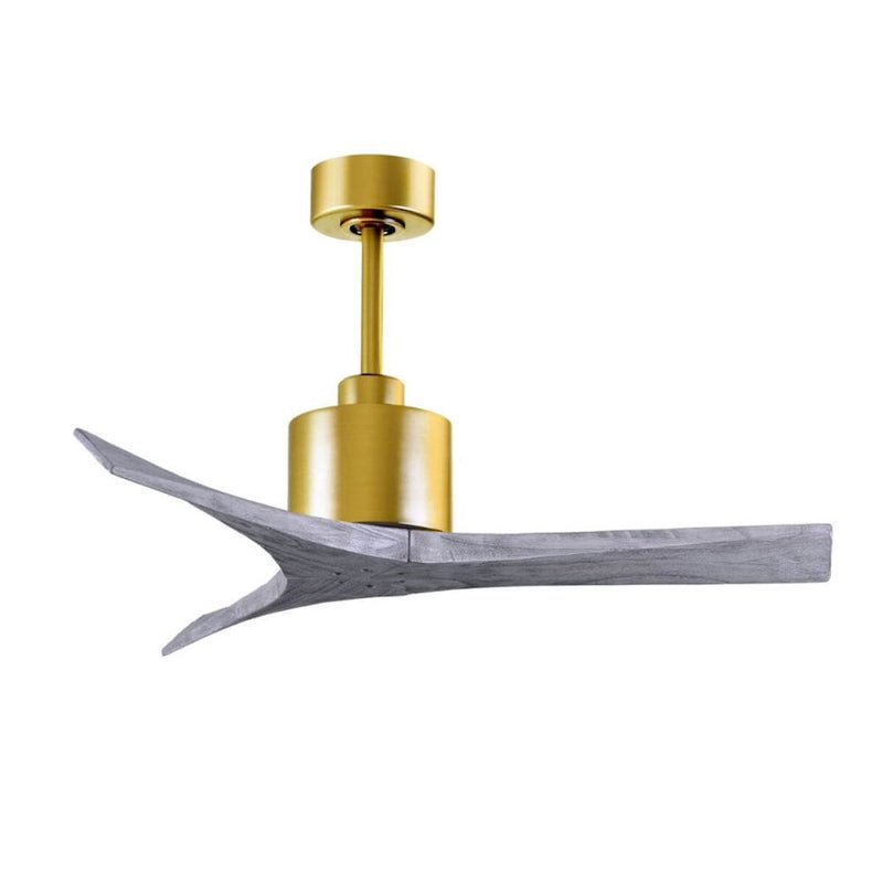 Matthews Fans Mollywood 42in 3-Blade Ceiling Fan | Contemporary Brushed Brass and Barnwood Solid Wood | Bedroom & Dining Room | Model MW-BRBR-BW-42