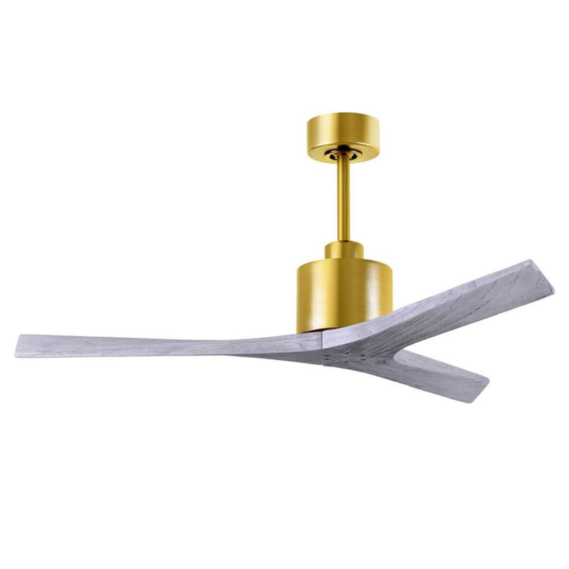 Matthews Fans Mollywood 52in 3-Blade Ceiling Fan | Contemporary Brushed Brass and Barnwood Solid Wood | Living Room & Bedroom | Model MW-BRBR-BW-52