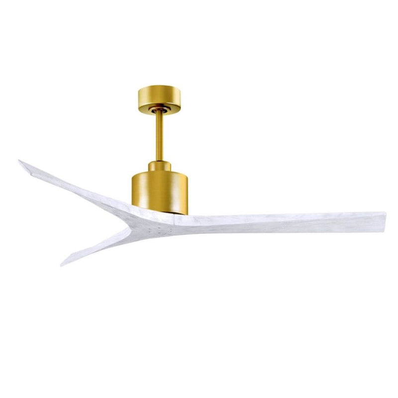 Matthews Fans Mollywood 60in Ceiling Fan | Brushed Brass and Matte White Solid Wood Blades | Living Room & Bedroom | Model MW-BRBR-MWH-60
