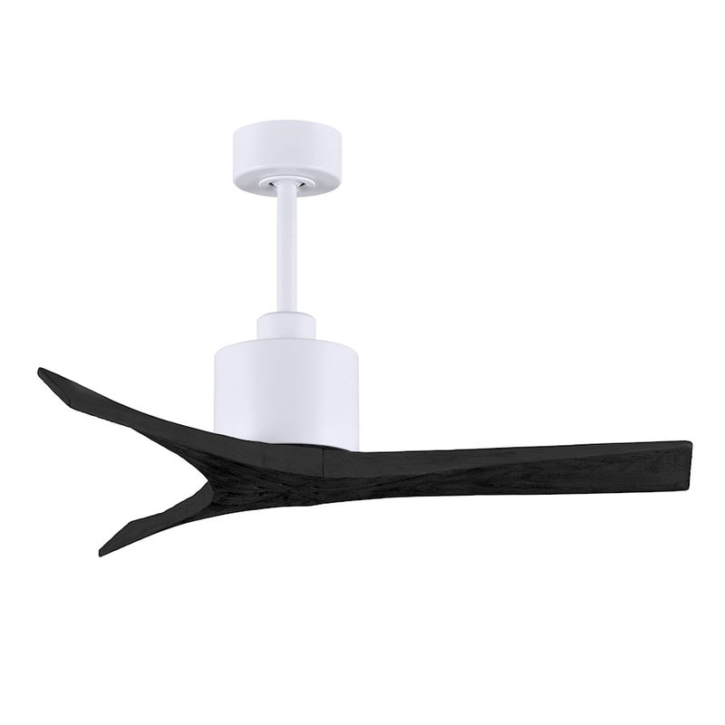 Matthews Fans Mollywood 42in 3-Blade Ceiling Fan | Matte White and Matte Black Solid Wood | Bedroom & Living Room | Model MW-MWH-BK-42