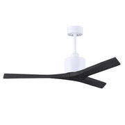 Matthews Fans Mollywood 52in Ceiling Fan | Contemporary Matte White and Matte Black Solid Wood Blades | Living Room & Bedroom | Model MW-MWH-BK-52