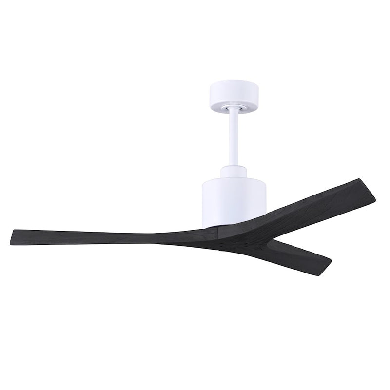 Matthews Fans Mollywood 52in Ceiling Fan | Contemporary Matte White and Matte Black Solid Wood Blades | Living Room & Bedroom | Model MW-MWH-BK-52