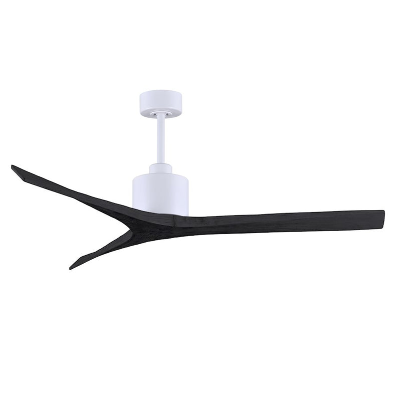 Matthews Fans Mollywood 60in Ceiling Fan | Contemporary Matte White and Matte Black Solid Wood Blades | Large Living Room | Model MW-MWH-BK-60
