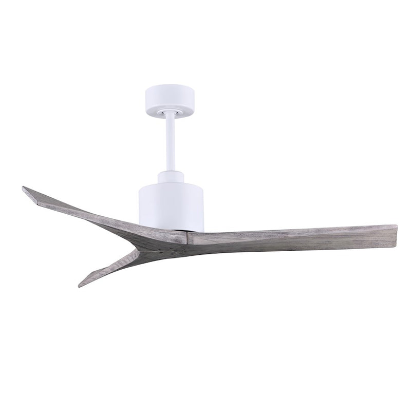 Matthews Fans Mollywood 60in 3-Blade Ceiling Fan | Matte White and Barnwood Tone Solid Wood Blades | Living Room & Bedroom | Model MW-MWH-BW-60