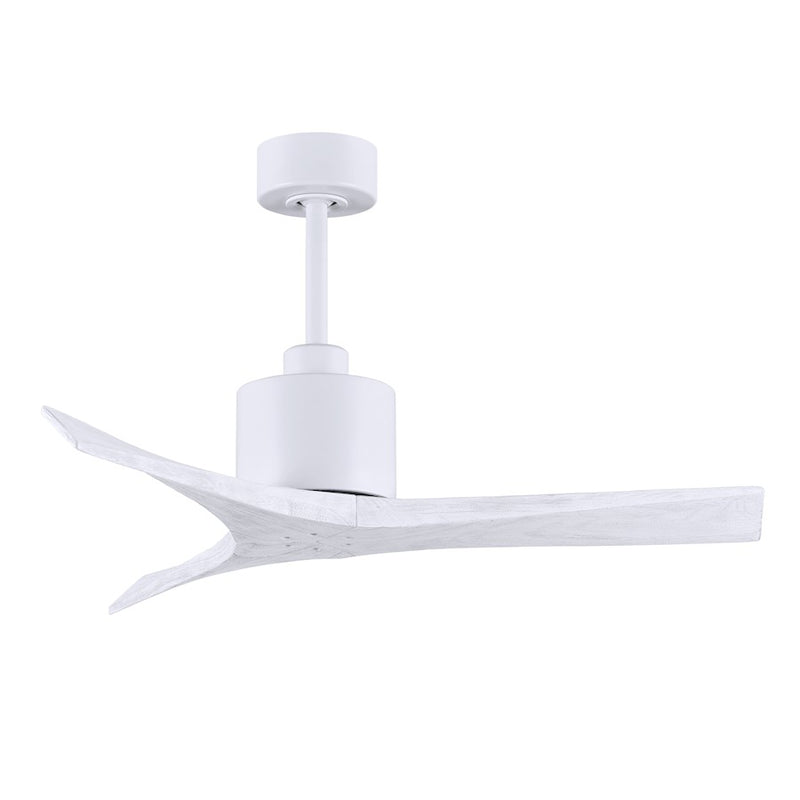 Matthews Fans Mollywood 42in 3-Blade Ceiling Fan | Matte White Solid Wood Blades | Bedroom & Living Room | 42 x 42 x 10 in | Model MW-MWH-MWH-42
