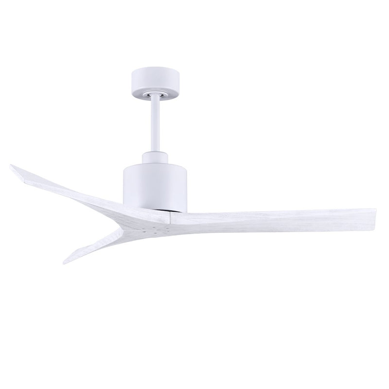 Matthews Fans Mollywood 52in 3-Blade Ceiling Fan | Matte White Solid Wood Blades | Living Room & Bedroom | 52 x 52 x 10 in | Model MW-MWH-MWH-52