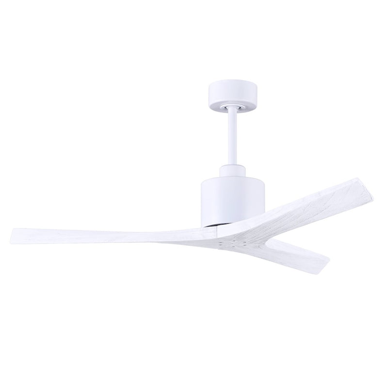 Matthews Fans Mollywood 52in 3-Blade Ceiling Fan | Matte White Solid Wood Blades | Living Room & Bedroom | 52 x 52 x 10 in | Model MW-MWH-MWH-52