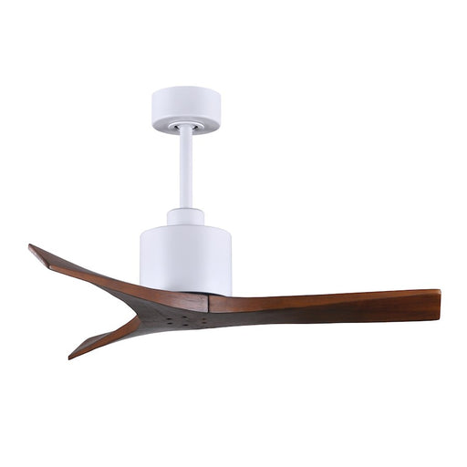 Matthews Fans Mollywood 42in 3-Blade Ceiling Fan | Contemporary Matte White and Walnut Solid Wood | Bedroom & Living Room | Model MW-MWH-WA-42