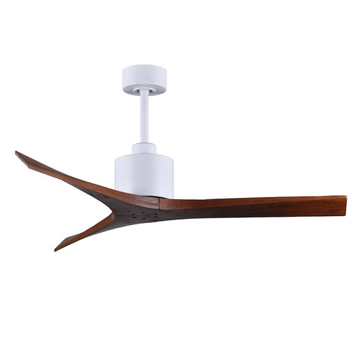 Matthews Fans Mollywood 52in 3-Blade Ceiling Fan | Contemporary Matte White and Walnut Solid Wood | Bedroom & Living Room | Model MW-MWH-WA-52
