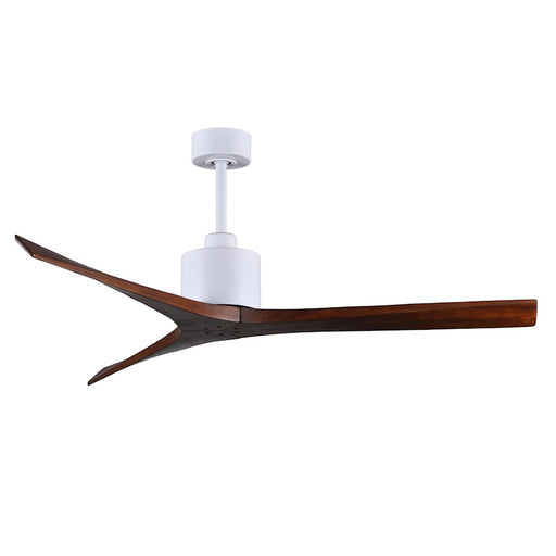 Matthews Fans Mollywood 60in 3-Blade Ceiling Fan | Contemporary Matte White and Walnut Solid Wood | Bedroom & Living Room | Model MW-MWH-WA-60