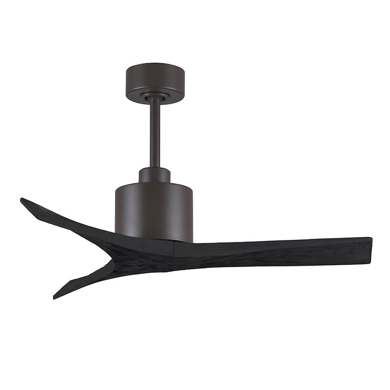 Matthews Fans Mollywood 42in 3-Blade Ceiling Fan | Contemporary Textured Bronze and Matte Black Solid Wood | Bedroom & Living | Model MW-TB-BK-42