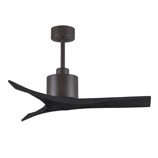 Matthews Fans Mollywood 42in 3-Blade Ceiling Fan | Contemporary Textured Bronze and Matte Black Solid Wood | Bedroom & Living | Model MW-TB-BK-42