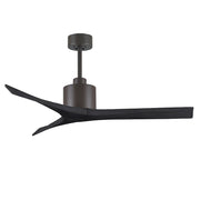 Matthews Fans Mollywood 52in 3-Blade Ceiling Fan | Contemporary Textured Bronze and Matte Black Solid Wood | Living Room | Model MW-TB-BK-52